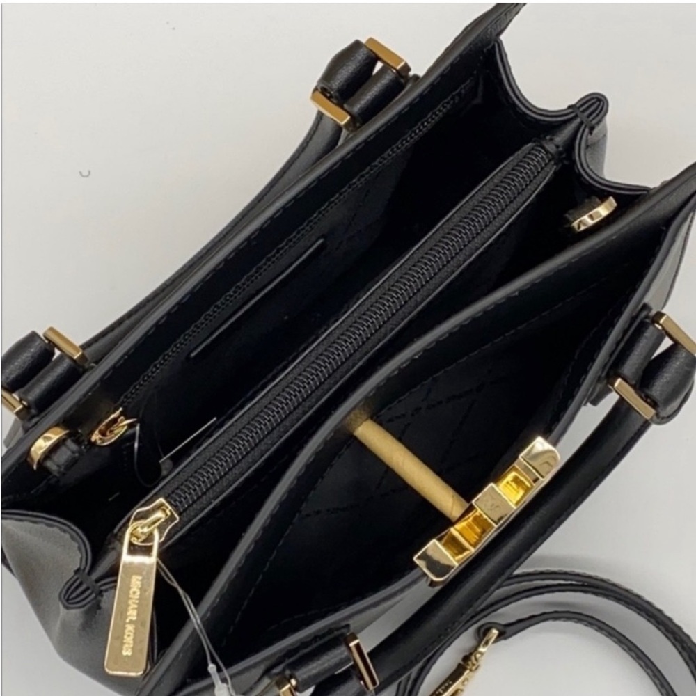 Michael Kors Mott Small Satchel Crossbody Black - Picture 4 of 12